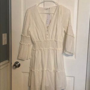 White fit and flare dress